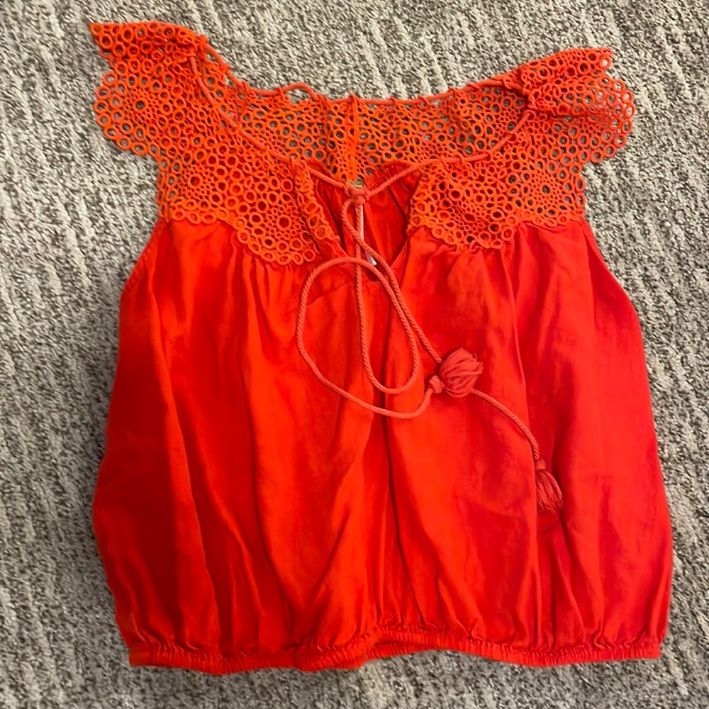 Free People orange crop top XS